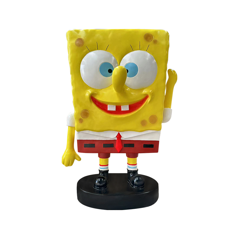 Cartoon Fiberglas SpongeBob Sculpture for Outdoor Decoration/Public Spaces