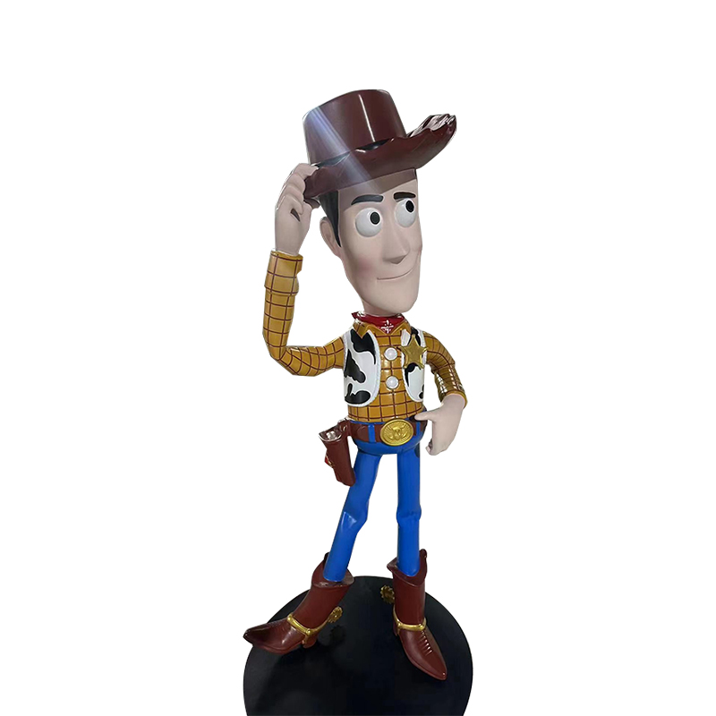 Sheriff Woody fiberglasstaty med realistiska detaljer för utomhus- och inomhusdekorationer Sheriff Woody fiberglasstaty med realistiska detaljer för utomhus- och inomhusdekorationer