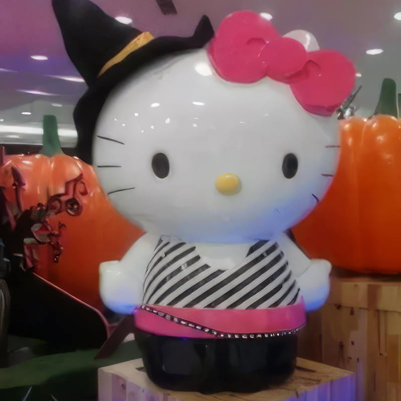 Heavy Hello Kitty Statue For Garden, 50kg Large Outdoor Decor Sculpture