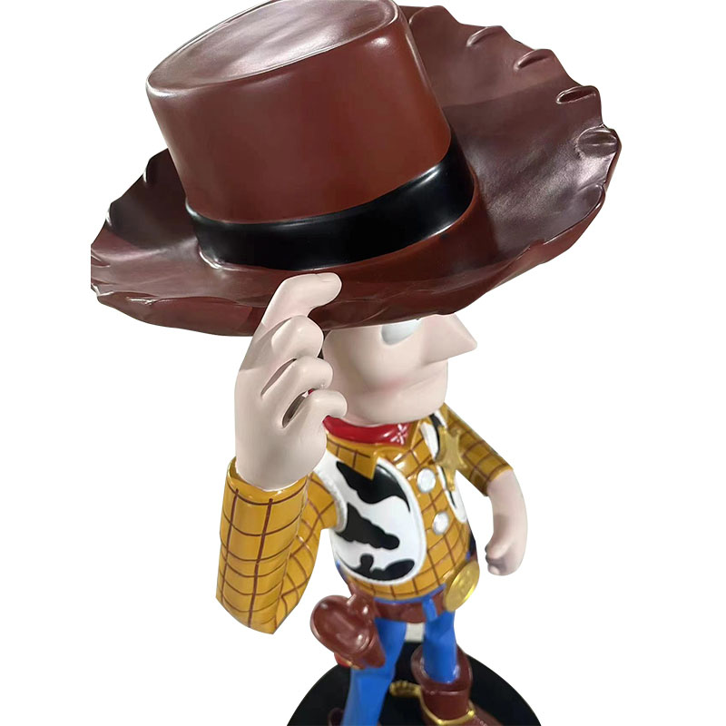 Sheriff Woody fiberglasstaty med realistiska detaljer för utomhus- och inomhusdekorationer Sheriff Woody fiberglasstaty med realistiska detaljer för utomhus- och inomhusdekorationer