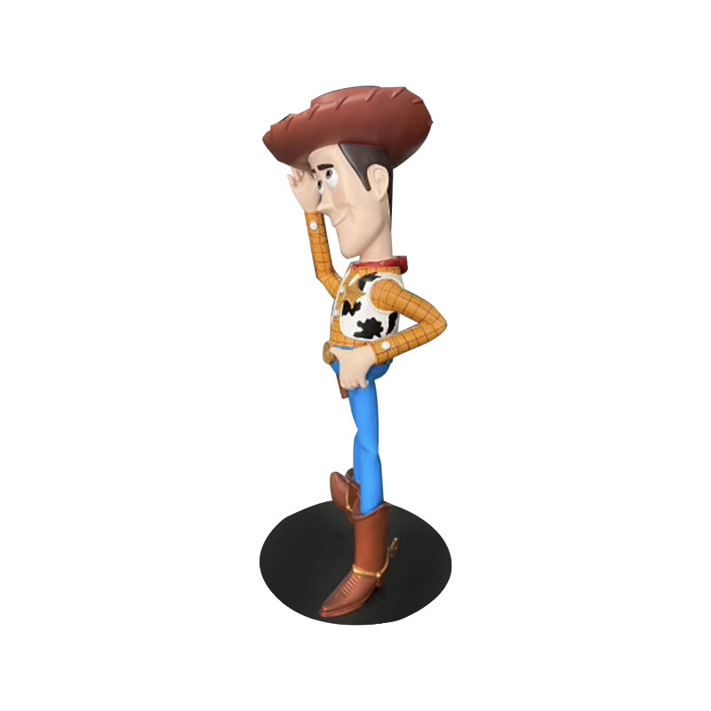 Sheriff Woody fiberglasstaty med realistiska detaljer för utomhus- och inomhusdekorationer